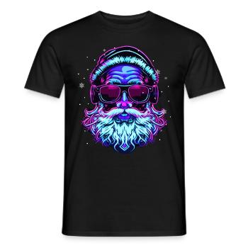 Vaporwave Père Noël Noël Esthétique Japonaise - T-shirt homme - noir - Devant - AI Model Male 178 light (178cm)