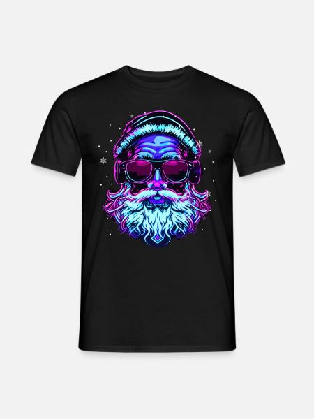 Vaporwave Santa Claus Christmas Japanese Aesthetic - Männer T-Shirt - Schwarz