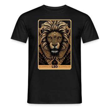 Leo Astrology Sign Lion Zodiac Tarot Card Occult W - Men's T-Shirt - black - Front - AI Model Male 178 light (178cm)
