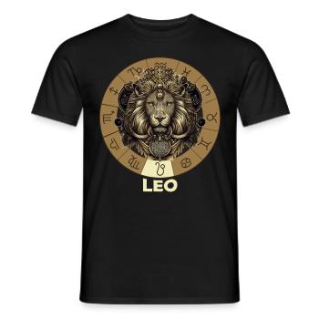Lion Head Zodiac Leo Astrology Lion Horoscope Star - Men's T-Shirt - black - Front - AI Model Male 178 light (178cm)