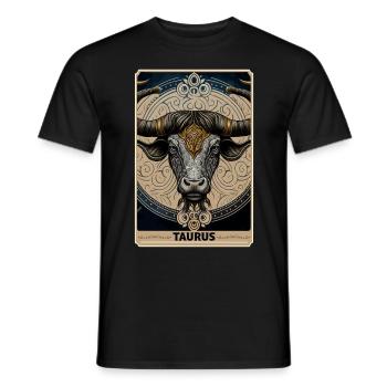 Taureau Astrologie Constellation Carte de Tarot du Zodiaque Sorcière - T-shirt homme - noir - Devant - AI Model Male 178 light (178cm)