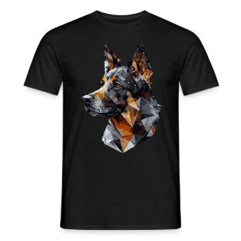 Geometric German Shepherd Ped Dog Abstract Polygon - Männer T-Shirt - Schwarz - Vorne - AI Model Male 178 light (178cm)