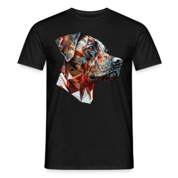 Geometric Labrador Head Abstract Polygonal Pet Dog - Männer T-Shirt - Schwarz - Vorne - AI Model Male 178 light (178cm)