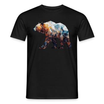 Geometric Bear Head Abstract Polygonal - Men's T-Shirt - black - Front - AI Model Male 178 light (178cm)