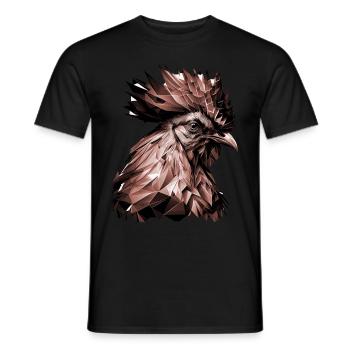 Geometric Chicken Head Abstract Polygonal - Männer T-Shirt - Schwarz - Vorne - AI Model Male 178 light (178cm)
