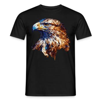 Geometric Bald Eagle Head Abstract Polygonal - Men's T-Shirt - black - Front - AI Model Male 178 light (178cm)
