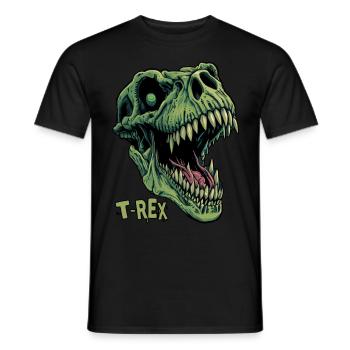 Green T-Rex Head Roaring Dinosaur - Männer T-Shirt - Schwarz - Vorne - AI Model Male 178 light (178cm)