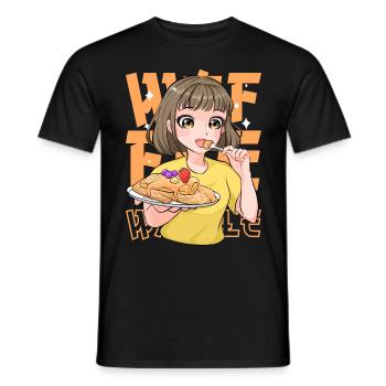 Kawaii Waffle Anime Girl Cute Food Japanese Otaku - Männer T-Shirt - Schwarz - Vorne - AI Model Male 178 light (178cm)