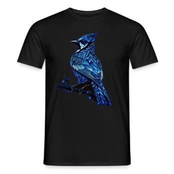 Geometric Blue Jay Bird Colorful Abstract Bird Wat - Männer T-Shirt - Schwarz - Vorne - AI Model Male 178 light (178cm)