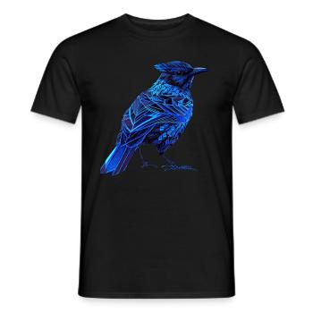 Geometric Blue Jay Bird Colorful Abstract Bird Lov - Männer T-Shirt - Schwarz - Vorne - AI Model Male 178 light (178cm)