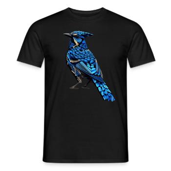 Geometric Blue Jay Bird Colorful Abstract Birding - Männer T-Shirt - Schwarz - Vorne - AI Model Male 178 light (178cm)