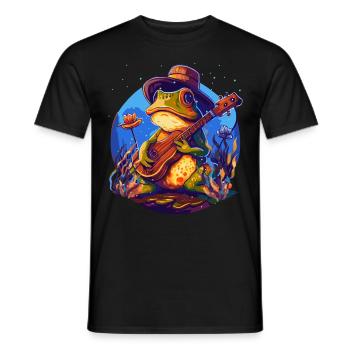 Dark Academia Cottagecore Frog Guitariste Countrysi - T-shirt homme - noir - Devant - AI Model Male 178 light (178cm)
