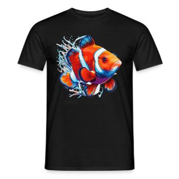 Watercolor Clownfish Colorful Aquarium Fish - Männer T-Shirt - Schwarz - Vorne - AI Model Male 178 light (178cm)