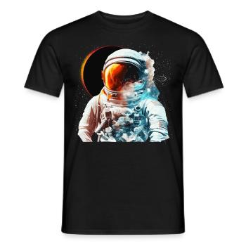 Solar Eclipse Space Astronaut Astronomy Galaxy - Männer T-Shirt - Schwarz - Vorne - AI Model Male 178 light (178cm)