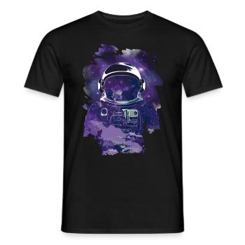 Milky Way Astronaut Astronomy Galaxy Stars - Men's T-Shirt - black - Front - AI Model Male 178 light (178cm)