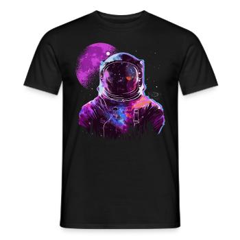 Space Astronaut Vaporwave Spaceman Astronomy Lover - Männer T-Shirt - Schwarz - Vorne - AI Model Male 178 light (178cm)
