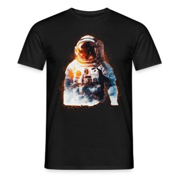 Spaceman Astronaut Galaxy Astronomy Sci Fi Fan - Men's T-Shirt - black - Front - AI Model Male 178 light (178cm)
