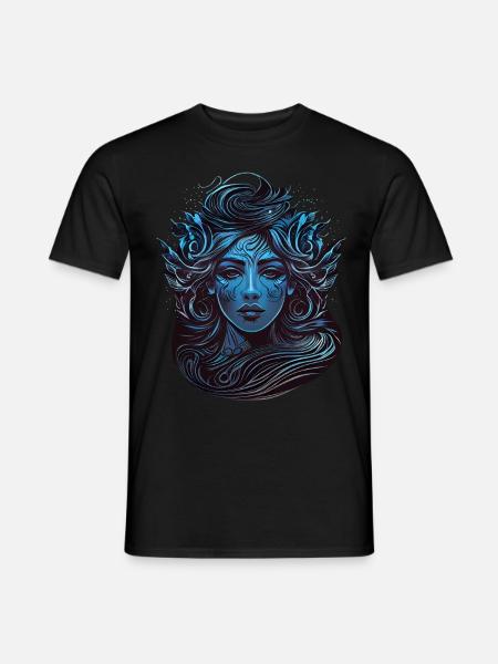 Aquarius Ancient Greek Goddess Zodiac Sign Astrolo - Männer T-Shirt - Schwarz