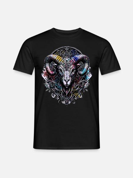 Artistic Pop Art Aries Zodiac Sign Ram Astrology - Männer T-Shirt - Schwarz