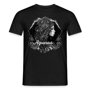 Occult Aquarius Goddess Astrology Sign Zodiac Wicc - Männer T-Shirt - Schwarz - Vorne - AI Model Male 178 light (178cm)