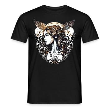 Belle Vierge Fille Ange Astrologie du Zodiaque Signe H - T-shirt homme - noir - Devant - AI Model Male 178 light (178cm)