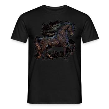 Tribal Horse Tribal Zodiac Animal Chinese Astrolog - Men's T-Shirt - black - Front - AI Model Male 178 light (178cm)