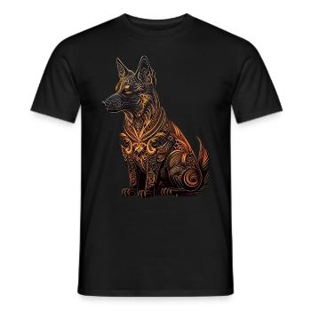 Dog Chinese Zodiac Lunar Year Animal Lover - Men's T-Shirt - black - Front - AI Model Male 178 light (178cm)