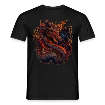 Fire Dragon Zodiac Horoscope Chinese Astrology - Men's T-Shirt - black - Front - AI Model Male 178 light (178cm)