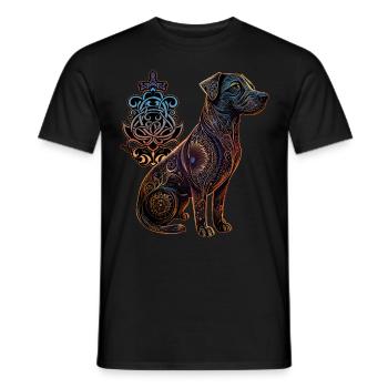 Chinese Zodiac Dog Astrology Lunar Year - Men's T-Shirt - black - Front - AI Model Male 178 light (178cm)