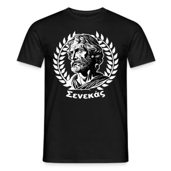 Seneca Roman Stoic Philosophy Ancient Stoicism - Men's T-Shirt - black - Front - AI Model Male 178 light (178cm)