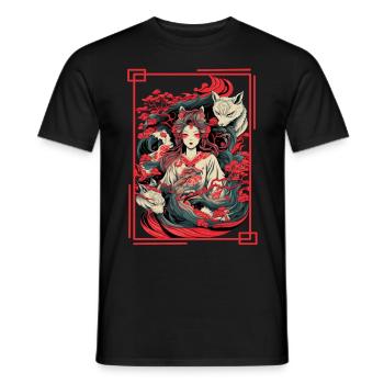 Ancient Japanese Deity Amaterasu Shinto Kami Sun G - Männer T-Shirt - Schwarz - Vorne - AI Model Male 178 light (178cm)