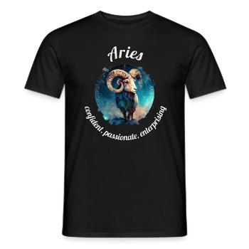 Aries Zodiac Sign Aries Astronomy - Men's T-Shirt - black - Front - AI Model Male 178 light (178cm)