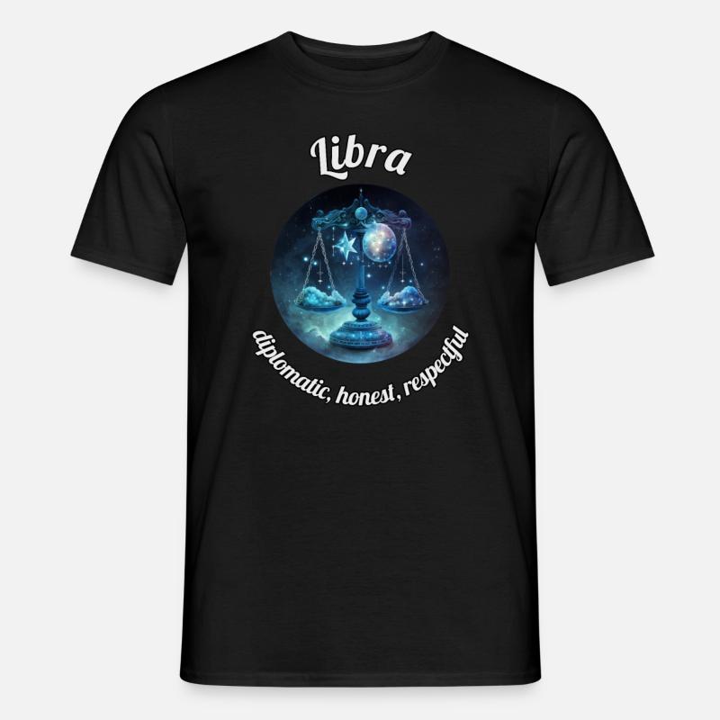 Libra Sternzeichen Waage Astronomie - Männer T-Shirt - Schwarz