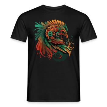 Ancient Aztec Deity Quetzalcoatl Serpent God Inca - Men's T-Shirt - black - Front - AI Model Male 178 light (178cm)