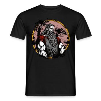 Bragi Norse Deity Viking Mythology God of Poetry - Men's T-Shirt - black - Front - AI Model Male 178 light (178cm)