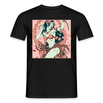 Kali Déesse de la Mort et du Temps Divinité Hindoue Mytholo - T-shirt homme - noir - Devant - AI Model Male 178 light (178cm)