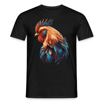 Flower Crown Chicken Floral Farm Animal Pet - Men's T-Shirt - black - Front - AI Model Male 178 light (178cm)
