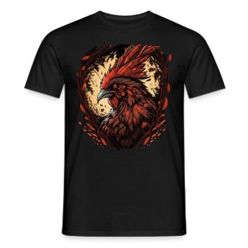 Funny Horror Chicken True Crime Farm Animal Phobia - Men's T-Shirt - black - Front - AI Model Male 178 light (178cm)