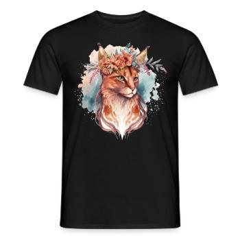 Cute Somali Cat Flower Crown Cats Pet Kitten - Männer T-Shirt - Schwarz - Vorne - AI Model Male 178 light (178cm)