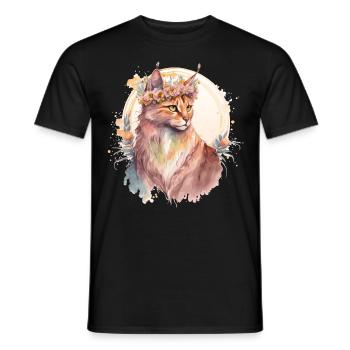 Cute Somali Cat Flower Crown Cats Pet Kitten - Männer T-Shirt - Schwarz - Vorne - AI Model Male 178 light (178cm)