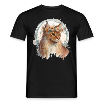 Cute Somali Cat Flower Crown Cats Pet Kitten - Männer T-Shirt - Schwarz - Vorne - AI Model Male 178 light (178cm)