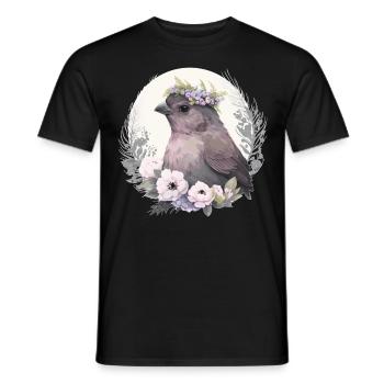 Cute Finch Bird Flower Crown Pet Birds - Männer T-Shirt - Schwarz - Vorne - AI Model Male 178 light (178cm)