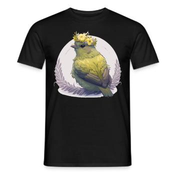 Mignon Canary Bird Fleur Crown Pet Birds - T-shirt homme - noir - Devant - AI Model Male 178 light (178cm)