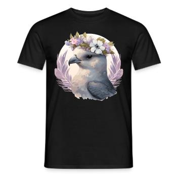 Mignon Fulmar Oiseau Fleur Couronne Floral Tropical Oiseau - T-shirt homme - noir - Devant - AI Model Male 178 light (178cm)