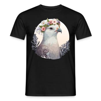 Mignon Fulmar Oiseau Fleur Couronne Floral Tropical Oiseau - T-shirt homme - noir - Devant - AI Model Male 178 light (178cm)