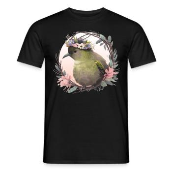 Tropical Kiwi Bird Flower Crown Floral Exotic Bird - Men's T-Shirt - black - Front - AI Model Male 178 light (178cm)