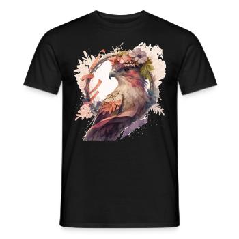 Oiseaux De Proie Cerf-volant Fleur Couronne Floral - T-shirt homme - noir - Devant - AI Model Male 178 light (178cm)
