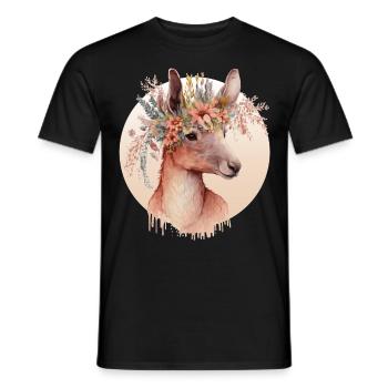 Cute Australian Kangaroo Flower Crown Animal Lover - Männer T-Shirt - Schwarz - Vorne - AI Model Male 178 light (178cm)