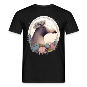Cute Anteater Flower Crown Animal Lovers - Männer T-Shirt - Schwarz - Vorne - AI Model Male 178 light (178cm)