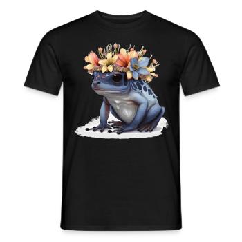 Cute Poison Dart Frog Flower Crown Amphibian Lover - Männer T-Shirt - Schwarz - Vorne - AI Model Male 178 light (178cm)